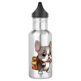 Leuke Franse bulldog terug naar school regenboog Waterfles