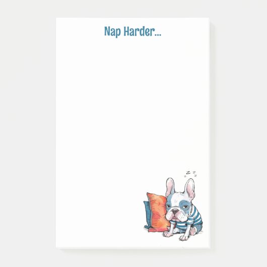 Leuke Franse hond, gekleed dier, Grappig Post-it® Notes (Voorkant)