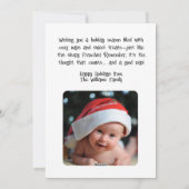 Leuke Franse hond, Kerstmuts, Grappige Kerstmis Feestdagenkaart (Achterkant)