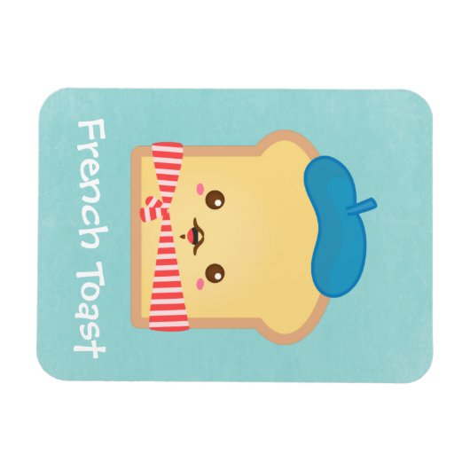 Leuke Franse toast met blauw baret pet Magneet (Horizontaal)