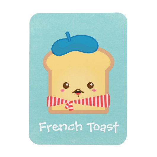 Leuke Franse toast met blauw baret pet Magneet (Verticaal)