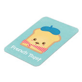 Leuke Franse toast met blauw baret pet Magneet (Linkerzijde)