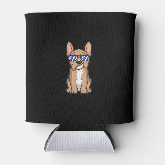 leuke franse zonnebril met een leuke franse bruine blikjeskoeler (Voorkant)