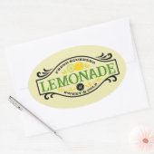 Leuke frisse geperste limonade Word Art Ovale Sticker (Envelop)