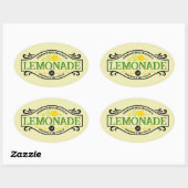 Leuke frisse geperste limonade Word Art Ovale Sticker (Vel)