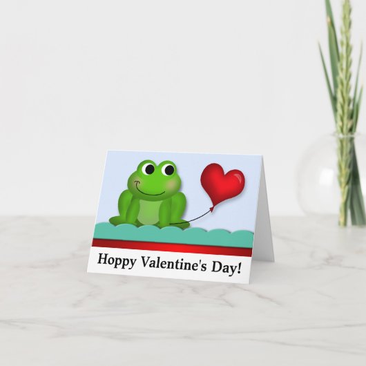 Leuke Froggy Hoppy Valentijnsdag NoteCards Feestdagen Kaart (Voorkant)