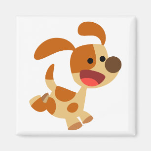Leuke Frolicking cartoon hond magneet