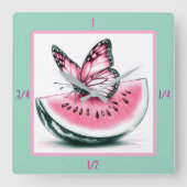 Leuke fruit en vlinder wandklok (Voorkant)