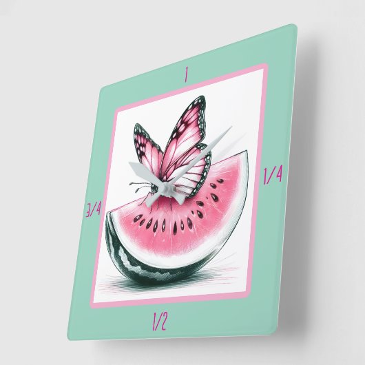 Leuke fruit en vlinder wandklok (Hoek)