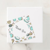 Leuke Fruit Pattern Summery Line Drawing Dank u Bedankjes Labels (In situ)