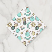 Leuke Fruit Pattern Summery Line Drawing Dank u Bedankjes Labels (Achterkant)