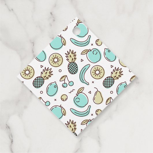 Leuke Fruit Pattern Summery Line Drawing Dank u Bedankjes Labels (Achterkant)