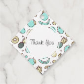 Leuke Fruit Pattern Summery Line Drawing Dank u Bedankjes Labels (Voorkant)