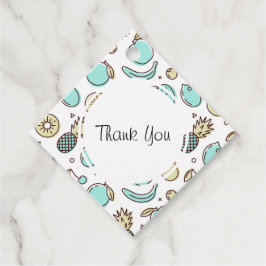 Leuke Fruit Pattern Summery Line Drawing Dank u Bedankjes Labels