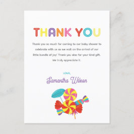 Leuke Fun Candy Baby Shower Bedankt Briefkaart