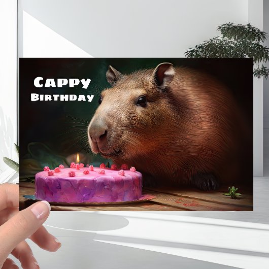 Leuke Fun Capybara - "Cappy" Gelukkige Verjaardag Kaart