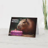 Leuke Fun Capybara - "Cappy" Gelukkige Verjaardag Kaart (Voorkant)