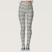 Leuke Funky Black Ampersand Symbool Chique Grijs Leggings (Voorkant)