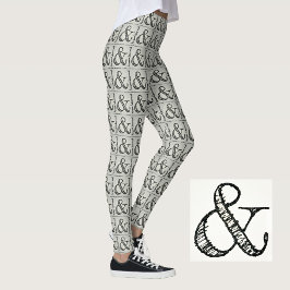 Leuke Funky Black Ampersand Symbool Chique Grijs Leggings