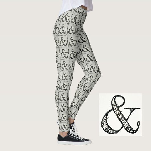 Leuke Funky Black Ampersand Symbool Chique Grijs Leggings