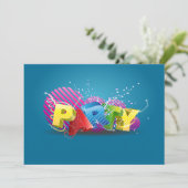 Leuke funky feestuitnodiging kaart (Staand voorkant)