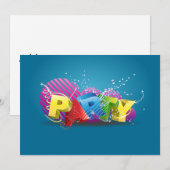 Leuke funky feestuitnodiging kaart (Voorkant / Achterkant)