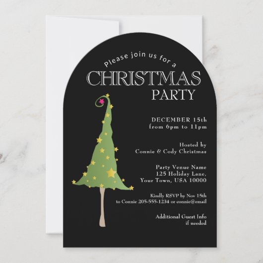 Leuke Funky Kerstboom Feest Kaart (Voorkant)