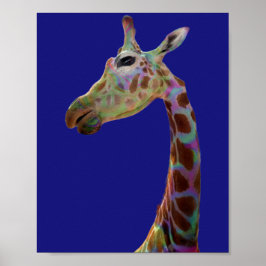 Leuke funky regenboog kleurrijke Giraffe Poster