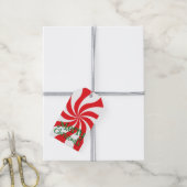 Leuke Funky Retro Pepermunt Snoep Swirl Cadeaulabel (Met Touw)