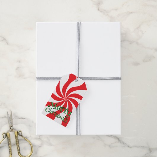 Leuke Funky Retro Pepermunt Snoep Swirl Cadeaulabel (Met Touw)