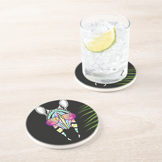 LEUKE FUNKY ZEBRA ZANDSTEEN ONDERZETTER (Zijkant)