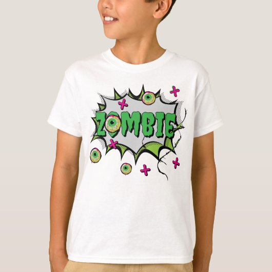 Leuke Funky Zombie Halloween T-shirt (Voorkant)