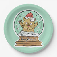 Leuke Funny Christmas Cat papier borden