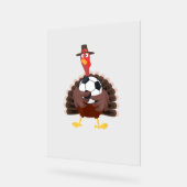 Leuke Funny Soccer Thanksgiving Turkije Boys Acryl Bord (Hoek)