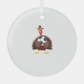 Leuke Funny Soccer Thanksgiving Turkije Boys Glas Ornament (Voorkant)