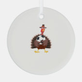 Leuke Funny Soccer Thanksgiving Turkije Boys Glas Ornament (Achterkant)