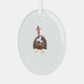 Leuke Funny Soccer Thanksgiving Turkije Boys Glas Ornament (Voorkant links)