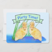 Leuke Fuzzy Gele Eendjes Verjaardag van Kinderen Kaart (Voorkant)