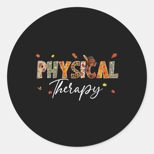 Leuke Fysiotherapie Pompoen Herfstboom Herfst Leav Ronde Sticker (Voorkant)