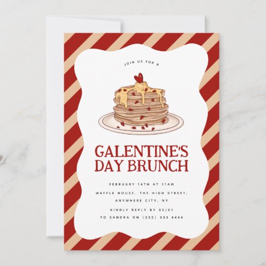Leuke Galentine's brunch pannenkoek Kaart (Voorkant)