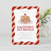 Leuke Galentine's brunch pannenkoek Kaart (Staand voorkant)