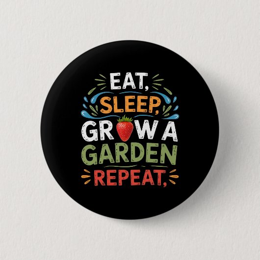 Leuke Game Eet Slaap Kweek Een Tuin Herhaal Gamer Ronde Button 5,7 Cm (Voorkant)