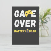 Leuke Game Over Batterij Leeg Kunst Kaart (Staand voorkant)