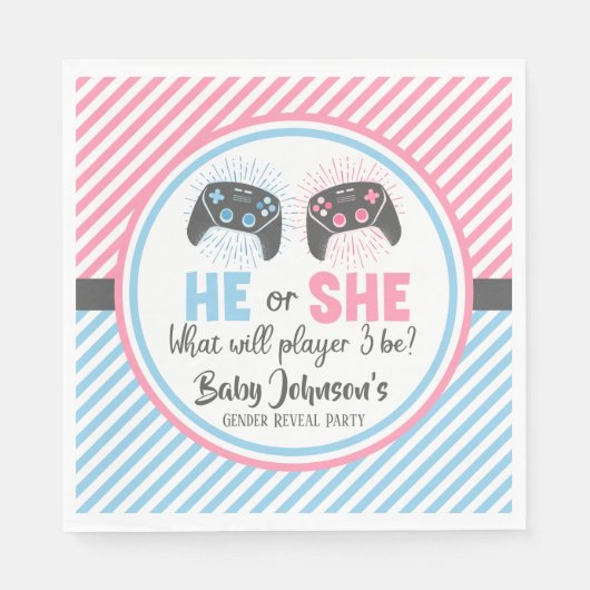 Leuke Gamer Baby Geslacht Onthullen Servet (Voorkant)