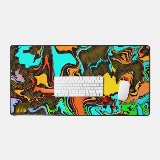 Leuke Gamer Modern Abstract Verdrietig Kleurrijk Bureaumat (Keyboard & Muis)