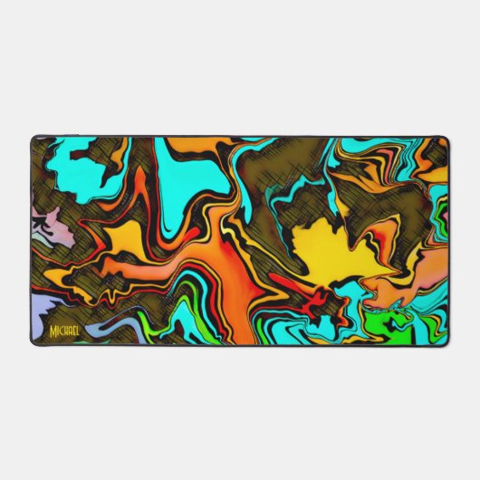 Leuke Gamer Modern Abstract Verdrietig Kleurrijk Bureaumat (Voorkant)