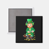 Leuke Gamer St. Patricks Day Videospel Kinderen Ti Magneet (Voorkant / Achterkant)