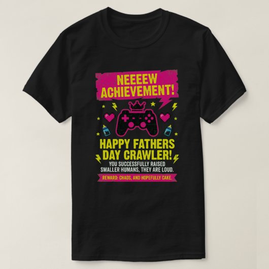 Leuke Gamer Vader Prestatie Vaderdag T-shirt (Design voorkant)