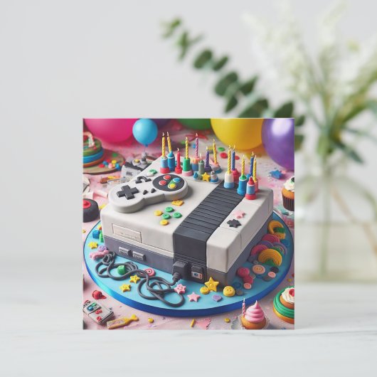 LEUKE GAMERS THEMA KINDEREN VERJAARDAGSTAART KAART (Staand voorkant)