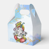 Leuke Ganesha blauw goud Indiase bruiloft gunsten Bedankdoosjes (Achterkant)